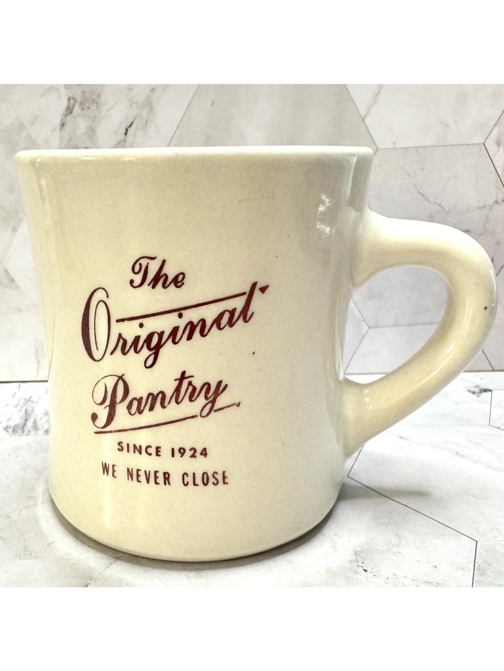The Original Pantry Since 1924 We Never Close Coffee Mug Cup Ultima Vintage EUC